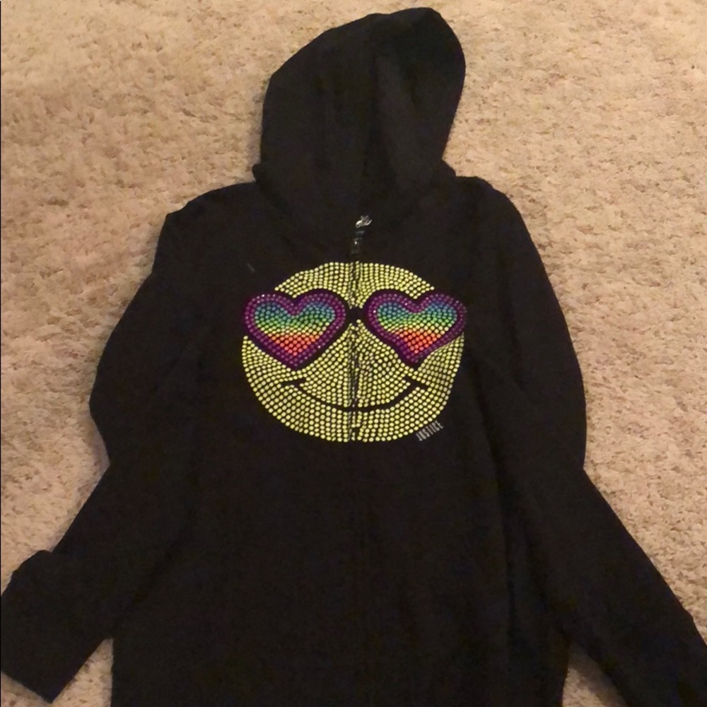 New Youth Girls Size 12 Zip up Hooded Sweat Jacket - Picture 2 of 6